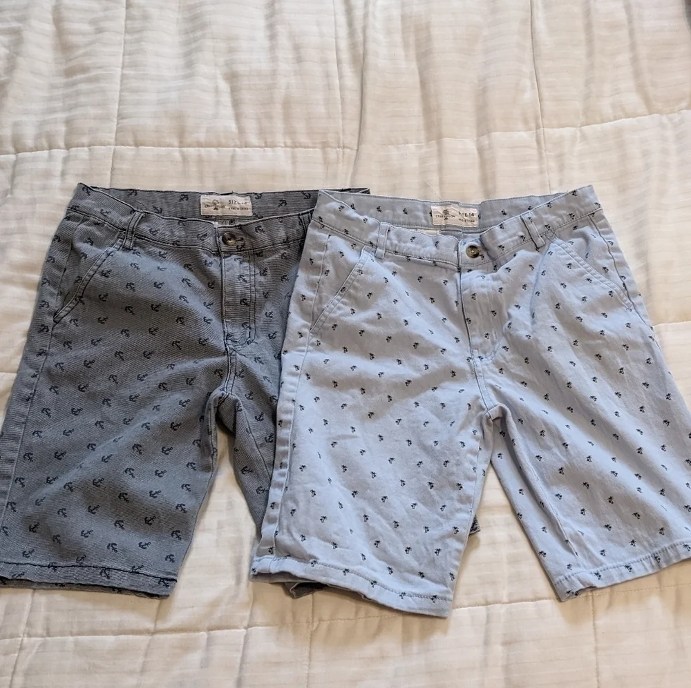 𝅺craft Flow nautical flat front shorts size 14